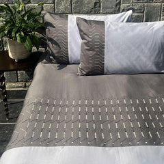 Enera Mesmeric Collection Elvis-Elephant Grey Color Plain King Size double Bedsheet with 2 pillow covers - enera
