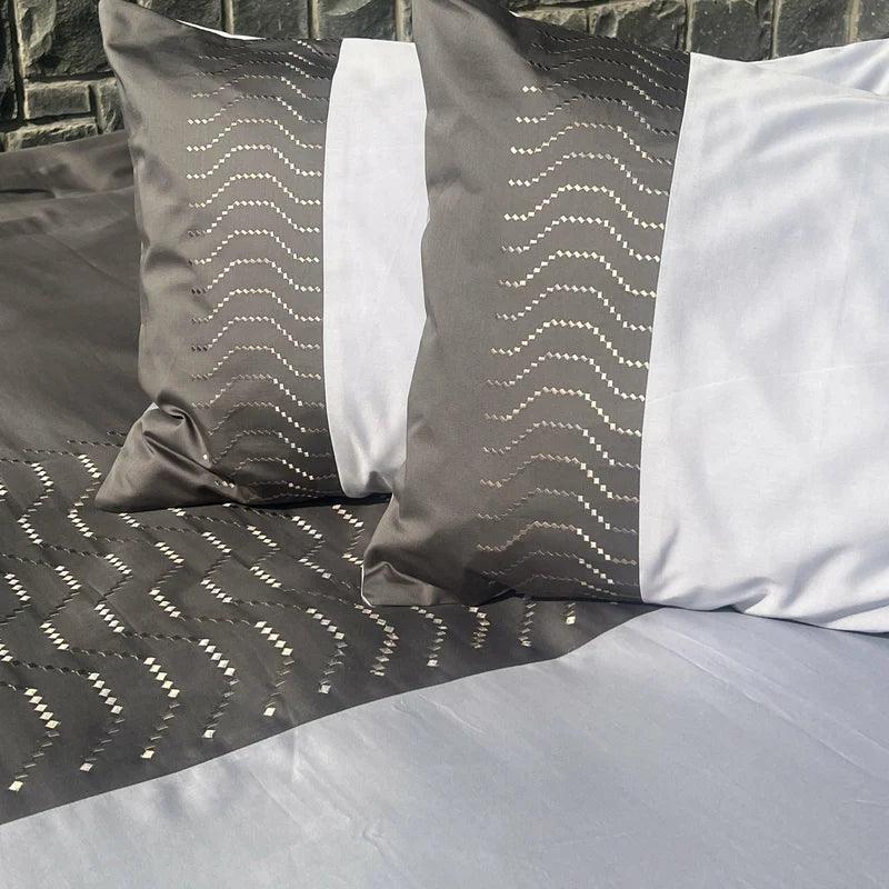 Enera Mesmeric Collection Elvis-Elephant Grey Color Plain King Size double Bedsheet with 2 pillow covers - enera