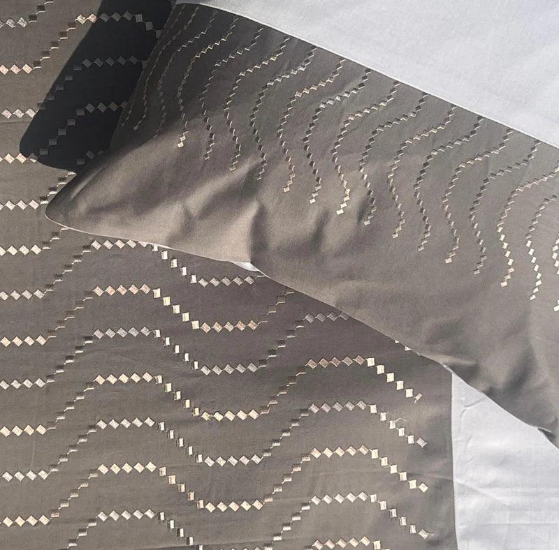 Enera Mesmeric Collection Elvis-Elephant Grey Color Plain King Size double Bedsheet with 2 pillow covers - enera