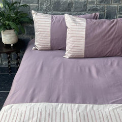 Enera Mesmeric Collection Old Rose Color Plain King Size double Bedsheet with 2 pillow covers - enera