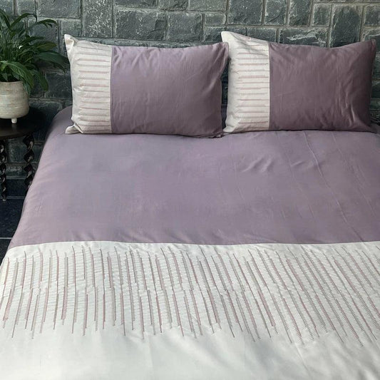 Enera Mesmeric Collection Old Rose Color Plain King Size double Bedsheet with 2 pillow covers - enera