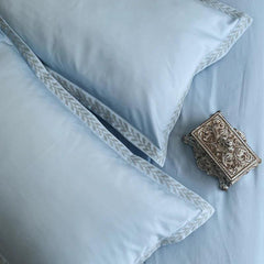 Enera Beyond Collection Lappic-Sea Blue Color Plain King Size double Bedsheet with 2 pillow covers - enera