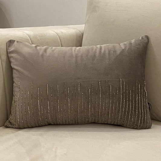 Enera Velvet Grandeur Gold Color 12x18 Inch Cushion Cover - enera