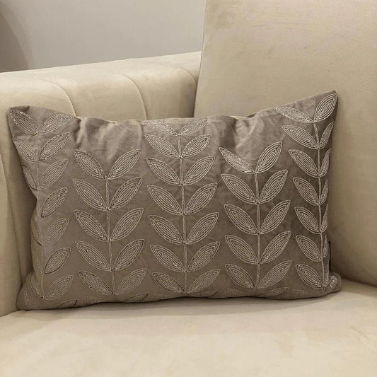 Enera Velvet Inferno Silver Color 12x18 Inch Cushion Cover - enera