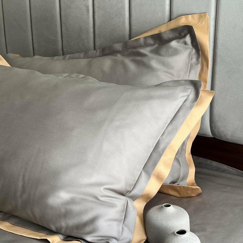 Enera Duplex Collection Mocha Honey Mustard Color Plain King Size double Bedsheet with 2 pillow covers - enera