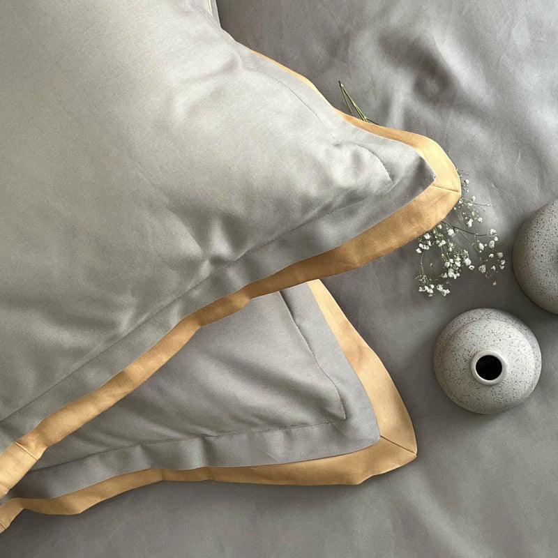Enera Duplex Collection Mocha Honey Mustard Color Plain King Size double Bedsheet with 2 pillow covers - enera
