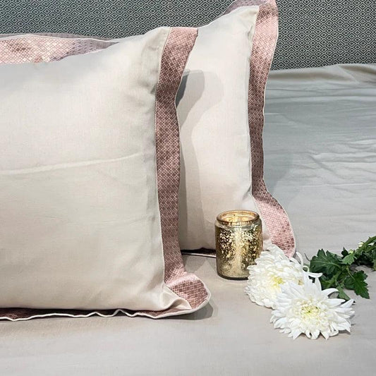 Enera Legacy Collection Diamond Beige Color Plain King Size double Bedsheet with 2 pillow covers - enera