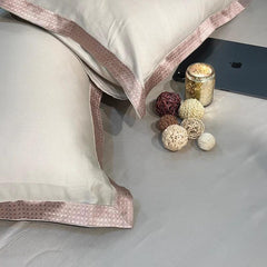 Enera Legacy Collection Diamond Beige Color Plain King Size double Bedsheet with 2 pillow covers - enera