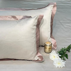 Enera Legacy Collection Diamond Beige Color Plain King Size double Bedsheet with 2 pillow covers - enera