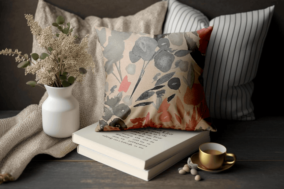 Enera SRM ASTO 303 Peach Color 16x16 Inch Cushion Cover - enera