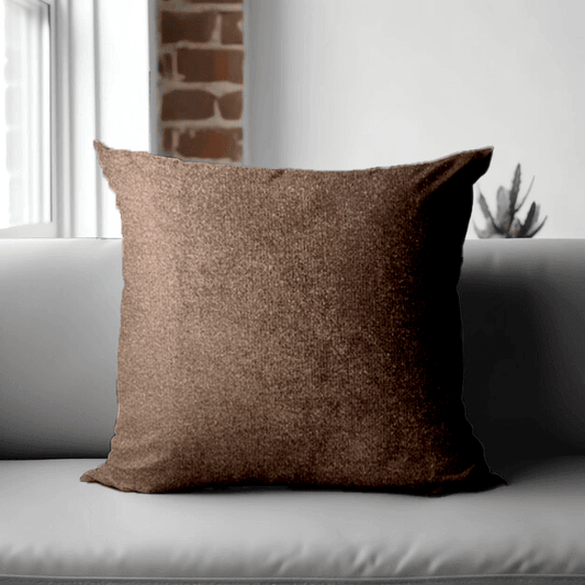 Enera SRM CARO SN-907 Coffee Color 16x16 Inch Plain Cushion Cover - enera