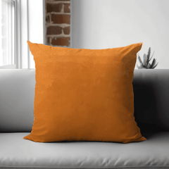 Enera SRM Mera SN-113 Orange Color 16x16 Inch Plain Cushion Cover - enera