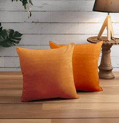 Enera SRM Mera SN-113 Orange Color 16x16 Inch Plain Cushion Cover - enera