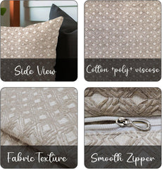 Enera SRM SAMA F603 Embroidery Cream Color 16x16 Inch Cushion Cover - enera
