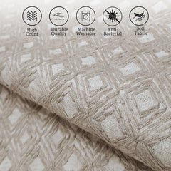 Enera SRM SAMA F603 Embroidery Cream Color 16x16 Inch Cushion Cover - enera
