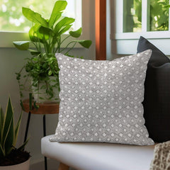 Enera SRM SAMA F604 Embroidery White & Grey Color 16x16 Inch Cushion Cover - enera