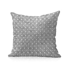 Enera SRM SAMA F604 Embroidery White & Grey Color 16x16 Inch Cushion Cover - enera