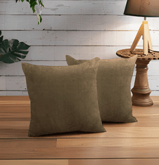Enera SRM Caro Sn 907 Coffee Color 18x18 Inch Plain Cushion Cover - enera