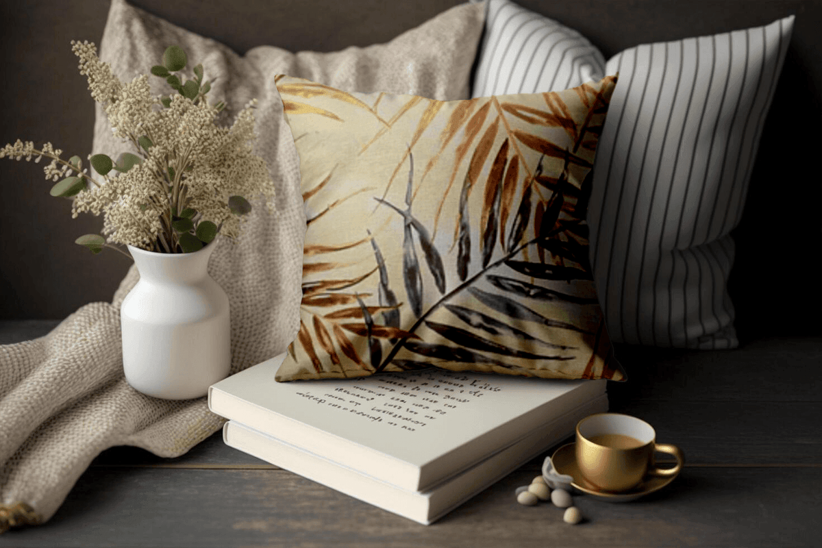 Enera SRM Rivi Sn 403 Cream Color 18x18 Inch Cushion Cover - enera