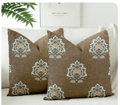 Enera SRM Vict -105 Light Brown Color 18x18 Inch Cushion Cover - enera