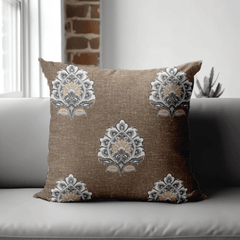 Enera SRM Vict -105 Light Brown Color 18x18 Inch Cushion Cover - enera