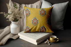 Enera SRM Vict -114 Yellow Color 18x18 Inch Cushion Cover - enera