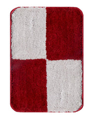 Enera Micro Patch Red & Grey 40 x 60 cm Bathmat - enera
