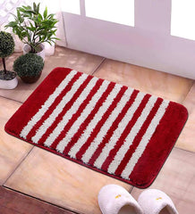 Enera Micro Stripe Red & Grey 40 x 60 cm Bathmat - enera
