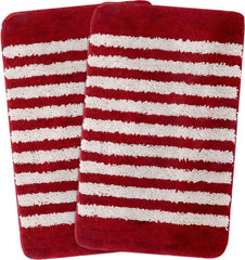 Enera Micro Stripe Red & Grey 40 x 60 cm Bathmat - enera