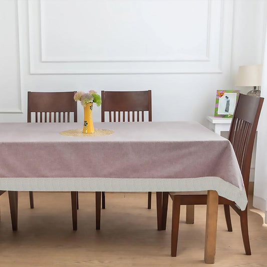 Enera Uniti Plain Rectangle Table Cover With Lace Lavender Color - enera