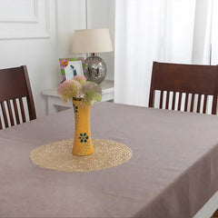 Enera Uniti Plain Rectangle Table Cover With Lace Lavender Color - enera
