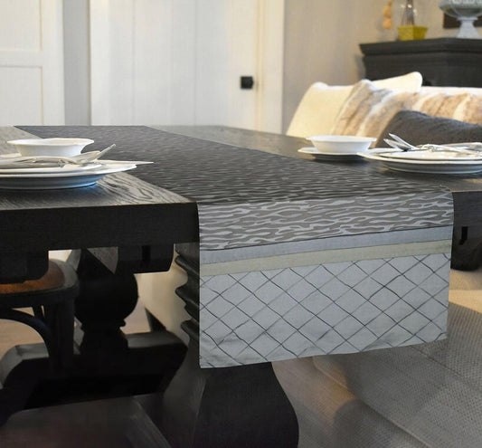 Enera Jacquard Beauty in Grey Colour 32x180 cm Table Runner - enera