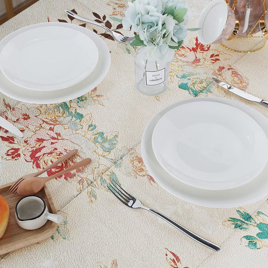 Enera Printed Rectangle Off White Color Center Table Cover - enera