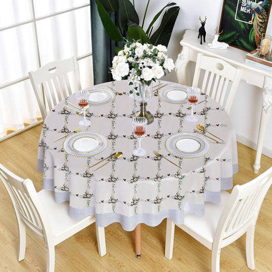 Enera Printed Round White Color Table Cover - enera