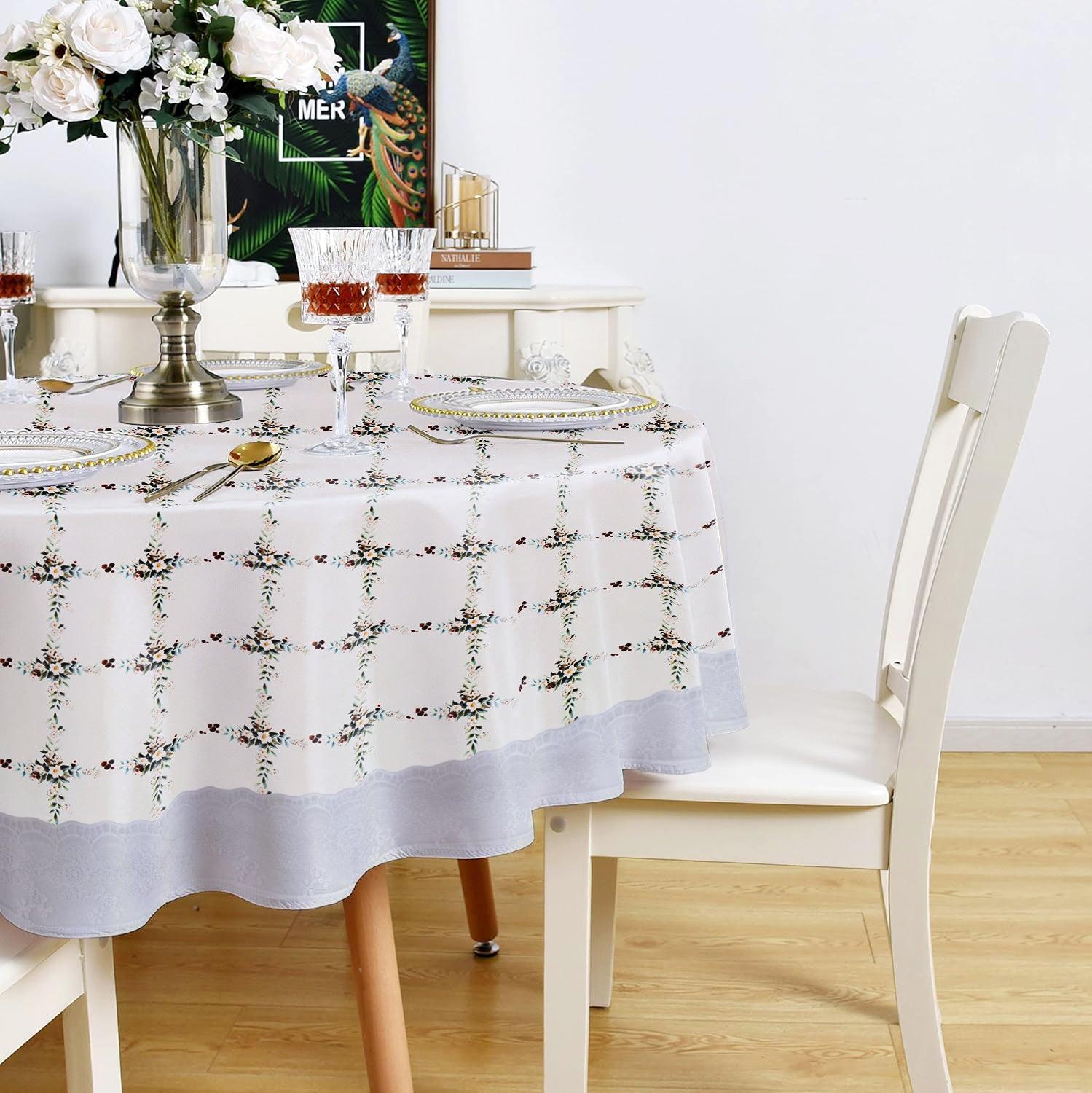 Freelance PVC Round Dining Table Cover | 6 Seater Table Cloth - enera