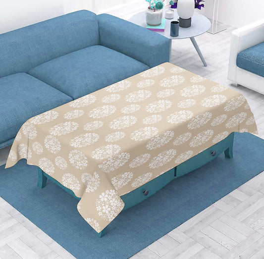 Enera Tuscany Printed Rectangle Beige Color Centre Table Cover - enera