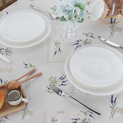 Enera Tuscany Printed Rectangle White Color Center Table Cover - enera