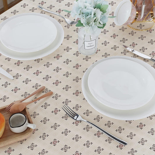 Enera Tuscany Printed Rectangle White Color Center Table Cover - enera