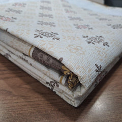 Enera Tuscany Printed Rectangle White Color Center Table Cover - enera