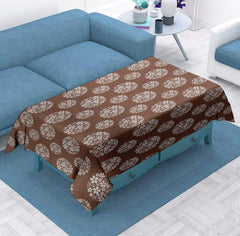 Enera Tuscany Printed Rectangle Dark Brown Color Center Table Cover - enera
