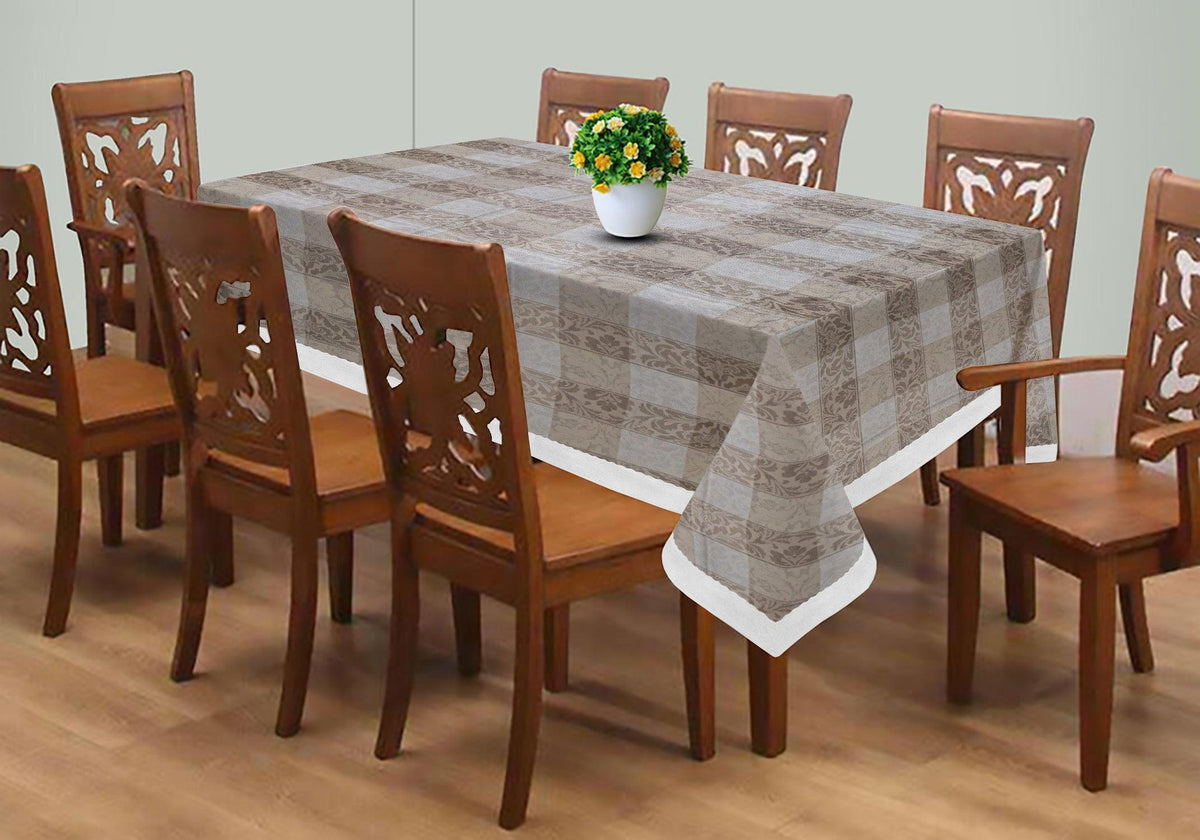 Enera Tuscany Printed Rectangle Light Cream Color Table Cover (FLRA3239) - enera