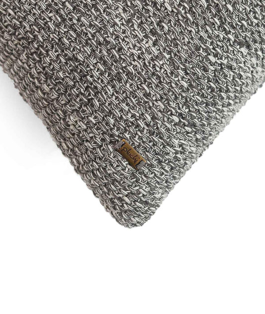 Enera Moss Knit Antique Grey & Natural Color 22x22 Inch Cushion Cover - enera