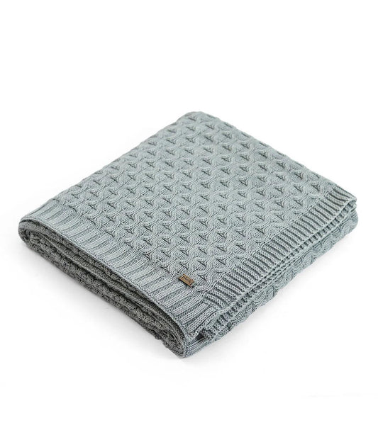 Enera Kelly Knit Medium Grey Color Cotton Throw - enera
