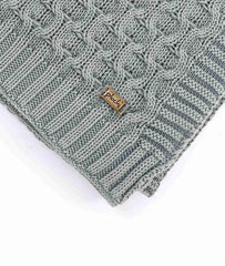 Enera Kelly Knit Medium Grey Color Cotton Throw - enera
