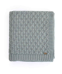 Enera Kelly Knit Medium Grey Color Cotton Throw - enera
