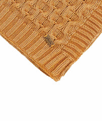 Enera Kelly Knit Mustard Color Cotton Throw - enera