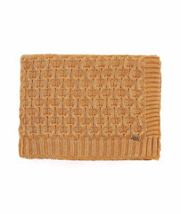 Enera Kelly Knit Mustard Color Cotton Throw - enera