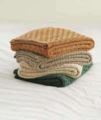 Enera Kelly Knit Mustard Color Cotton Throw - enera