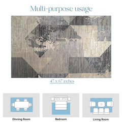 Enera Zeal 22003 XJ7-K Collection Multi Grey Color 120x170 cm Carpet - enera