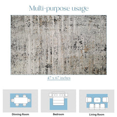 Enera Ruskin 88011 XJ7-X Collection Grey Color 120x170 cm Carpet - enera